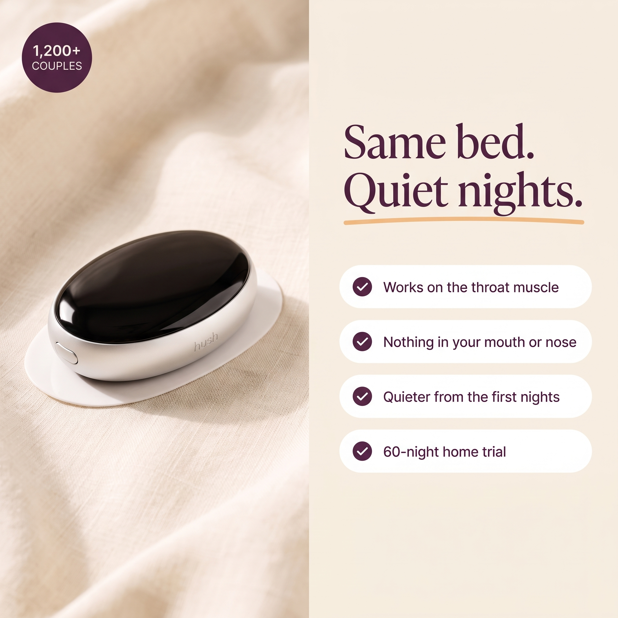 Same bed. Quiet nights.
